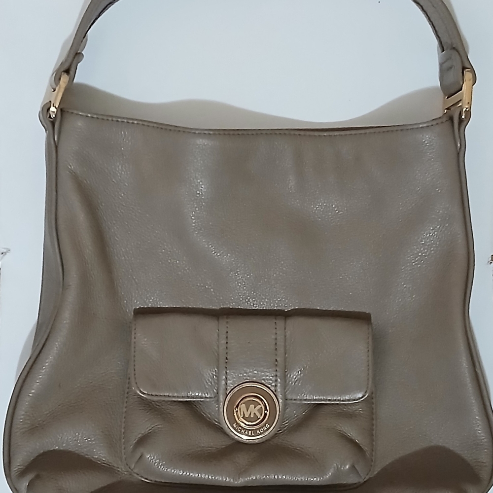 Michael Kors Olive Leather Shoulder Bag